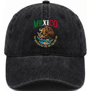 Mexican Coat Of Arms Mexico Vintage Flag Washed Cotton Baseball Cap TS11 Print Your Wear