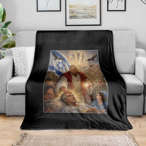 Trump as Jesus Throw Blanket Divine Leader Meme Healing Scene Israel Flag TS11 Print Your Wear