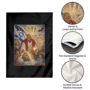 Trump as Jesus Garden Flag Divine Leader Meme Healing Scene Israel Flag TS11 Print Your Wear