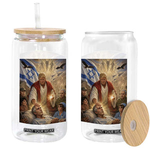 Trump as Jesus Glass Can Divine Leader Meme Healing Scene Israel Flag TS11 Print Your Wear