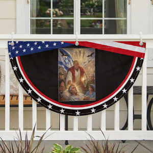 Trump as Jesus Patriotic Fan Flag Divine Leader Meme Healing Scene Israel Flag
