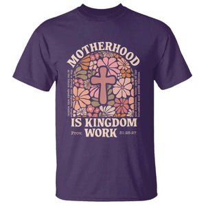 Christian Mom T Shirt Motherhood Is Kingdom Work Floral Mother's Day TS11 Purple Print Your Wear