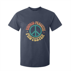Unpaid Peaceful Protester T Shirt For Kid Social Justice Floral Peace Sign TS11 Navy Print Your Wear