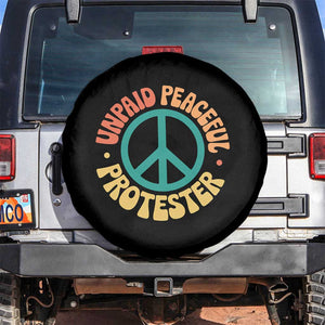 Unpaid Peaceful Protester Spare Tire Cover Social Justice Floral Peace Sign TS11 No hole Black Print Your Wear