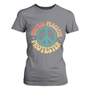 Unpaid Peaceful Protester T Shirt For Women Social Justice Floral Peace Sign TS11 Charcoal Print Your Wear