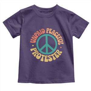 Unpaid Peaceful Protester Toddler T Shirt Social Justice Floral Peace Sign TS11 Purple Print Your Wear