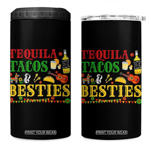 Tequila Tacos And Besties 4 in 1 Can Cooler Tumbler Funny Mexican Fiesta Cinco De Mayo TS11 One Size: 16 oz Black Print Your Wear