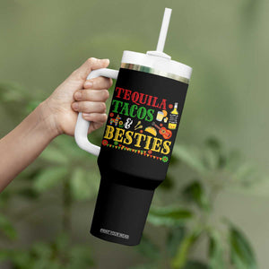 Tequila Tacos And Besties Tumbler With Handle Funny Mexican Fiesta Cinco De Mayo TS11 Print Your Wear