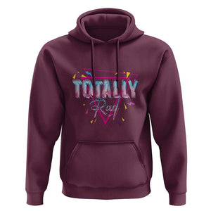 80s Hoodie Totally Rad Neon Vaporware Triangle TS11 Maroon Print Your Wear