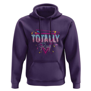 80s Hoodie Totally Rad Neon Vaporware Triangle TS11 Purple Print Your Wear