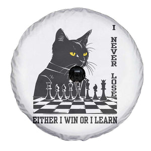 Chess Lover Spare Tire Cover I Never Lose Either I Win Or I Learn Elegant Cool Cat