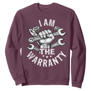 Funny I Am The Warranty Mechanic Sweatshirt Race Car Parts TS11 Maroon Print Your Wear