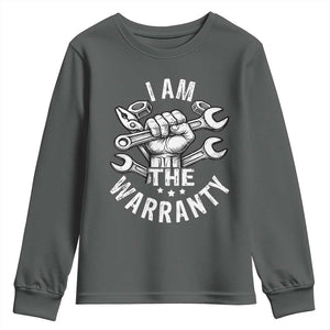 Funny I Am The Warranty Mechanic Youth Sweatshirt Race Car Parts TS11 Dark Heather Print Your Wear