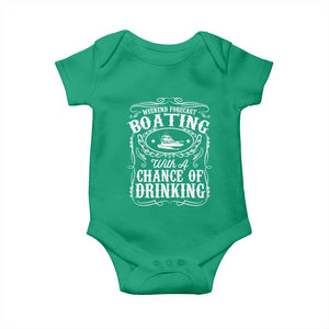 Funny Weekend Forecast Boating With A Chance Of Drinking Baby Onesie Pontoon Boat Captain TS11 Irish Green Print Your Wear