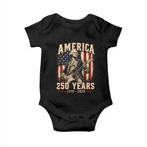 George Washington Playing Guitar 4th July US 250th Anniversary Baby Onesie
