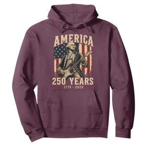 George Washington Playing Guitar 4th July US 250th Anniversary Hoodie