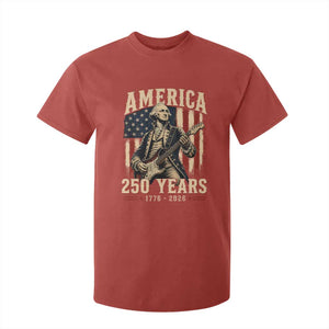 George Washington Playing Guitar 4th July US 250th Anniversary T Shirt For Kid