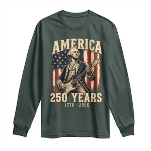 George Washington Playing Guitar 4th July US 250th Anniversary Long Sleeve Shirt