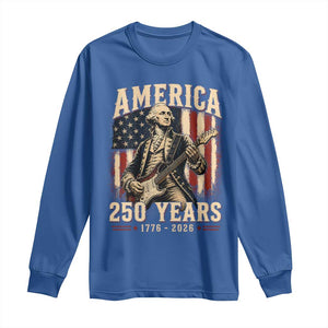 George Washington Playing Guitar 4th July US 250th Anniversary Long Sleeve Shirt