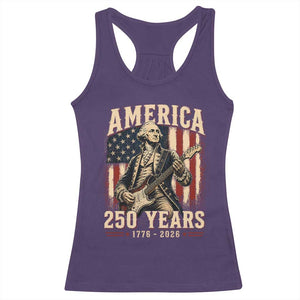 George Washington Playing Guitar 4th July US 250th Anniversary Racerback Tank Top