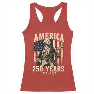 George Washington Playing Guitar 4th July US 250th Anniversary Racerback Tank Top
