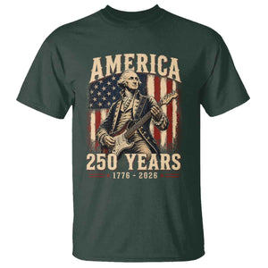 George Washington Playing Guitar 4th July US 250th Anniversary T Shirt