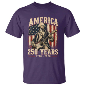 George Washington Playing Guitar 4th July US 250th Anniversary T Shirt