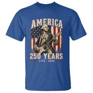 George Washington Playing Guitar 4th July US 250th Anniversary T Shirt