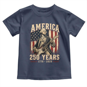 George Washington Playing Guitar 4th July US 250th Anniversary Toddler T Shirt