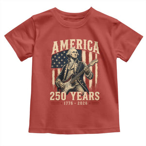 George Washington Playing Guitar 4th July US 250th Anniversary Toddler T Shirt