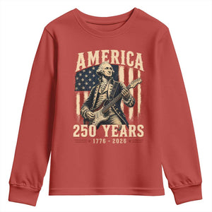 George Washington Playing Guitar 4th July US 250th Anniversary Youth Sweatshirt