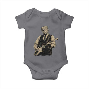 US Nation's Leader Playing Electic Rock Guitar Retro Vintage Baby Onesie