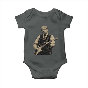 US Nation's Leader Playing Electic Rock Guitar Retro Vintage Baby Onesie
