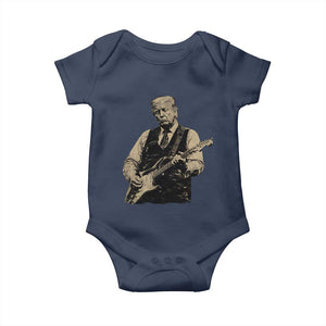 US Nation's Leader Playing Electic Rock Guitar Retro Vintage Baby Onesie