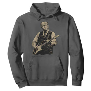 US Nation's Leader Playing Electic Rock Guitar Retro Vintage Hoodie