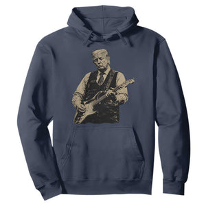 US Nation's Leader Playing Electic Rock Guitar Retro Vintage Hoodie