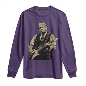 US Nation's Leader Playing Electic Rock Guitar Retro Vintage Long Sleeve Shirt