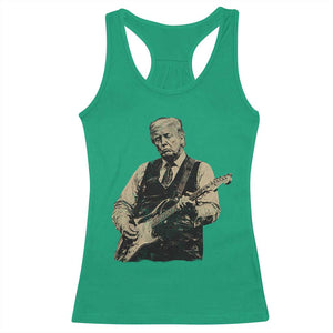 US Nation's Leader Playing Electic Rock Guitar Retro Vintage Racerback Tank Top TS11 Irish Green Print Your Wear