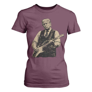 US Nation's Leader Playing Electic Rock Guitar Retro Vintage T Shirt For Women