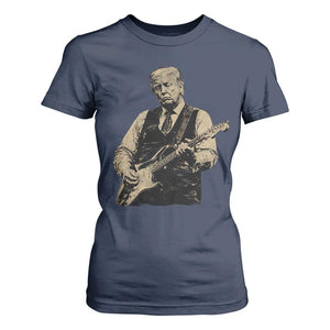 US Nation's Leader Playing Electic Rock Guitar Retro Vintage T Shirt For Women