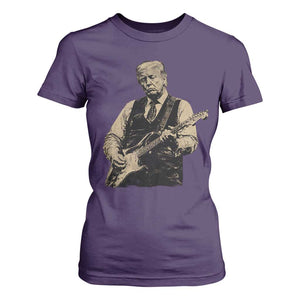 US Nation's Leader Playing Electic Rock Guitar Retro Vintage T Shirt For Women
