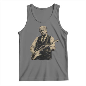 US Nation's Leader Playing Electic Rock Guitar Retro Vintage Tank Top