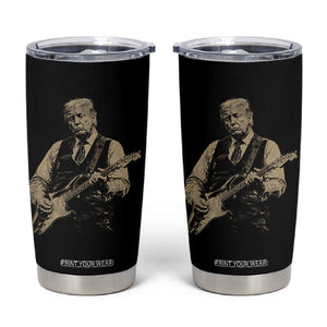 US Nation's Leader Playing Electic Rock Guitar Retro Vintage Tumbler Cup