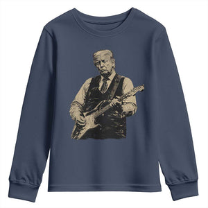 US Nation's Leader Playing Electic Rock Guitar Retro Vintage Youth Sweatshirt TS11 Navy Print Your Wear