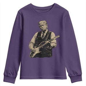 US Nation's Leader Playing Electic Rock Guitar Retro Vintage Youth Sweatshirt TS11 Purple Print Your Wear