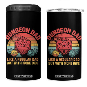 Dungeon Dad Like A Regular Dad But With More Dice 4 in 1 Can Cooler Tumbler RPG Father Gamer TS11 One Size: 16 oz Black Print Your Wear