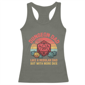 Dungeon Dad Like A Regular Dad But With More Dice Racerback Tank Top RPG Father Gamer TS11 Military Green Print Your Wear