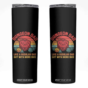 Dungeon Dad Like A Regular Dad But With More Dice Skinny Tumbler RPG Father Gamer TS11 Black Print Your Wear