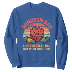 Dungeon Dad Like A Regular Dad But With More Dice Sweatshirt RPG Father Gamer TS11 Royal Blue Print Your Wear
