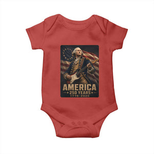 George Washington Playing Guitar USA 250th Anniversary Vintage 4th of July Baby Onesie